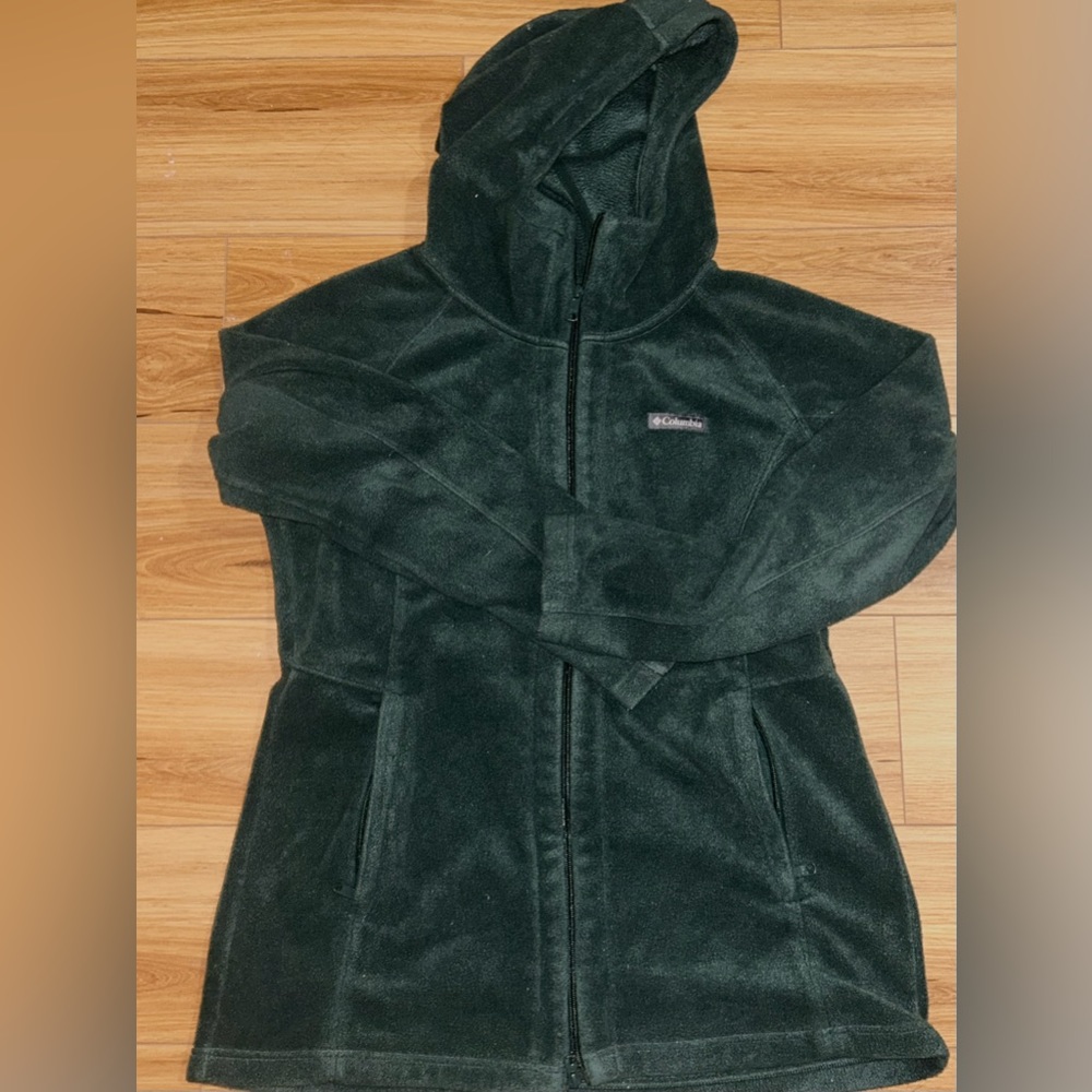 COLUMBIA women’s green fleece coat — XL